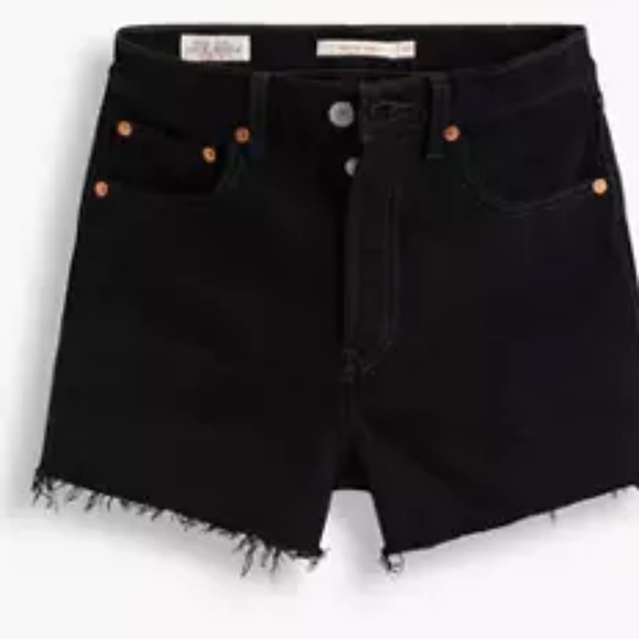 SOLD-NWT Levis Ribcage Black Womens Shorts Size 30 - Picture 4 of 6